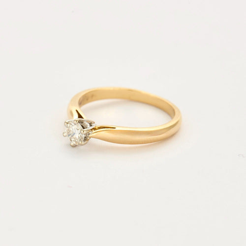 Bague 51 Bague solitaire en or jaune et diamant 58 Facettes DV11262-9-51-2