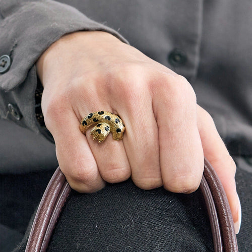 Bague 48 FRED - Ombre Féline - Bague en or jaune et émail 58 Facettes DV12321-2-48-2