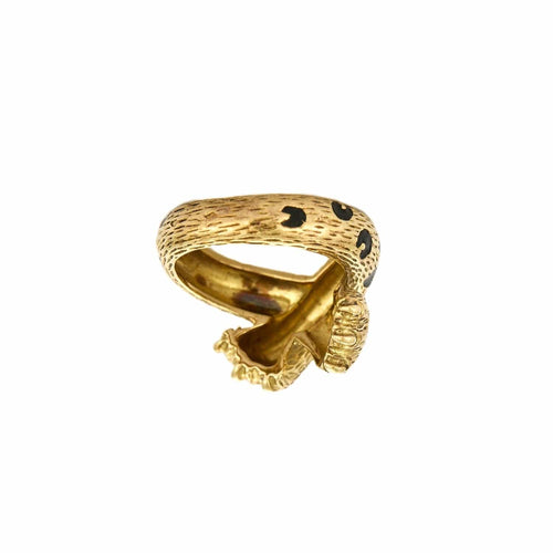 Bague 48 FRED - Ombre Féline - Bague en or jaune et émail 58 Facettes DV12321-2-48-2