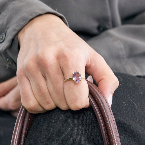 Bague 56 Bague  en or jaune et améthyste 58 Facettes DV4845-6-56-3