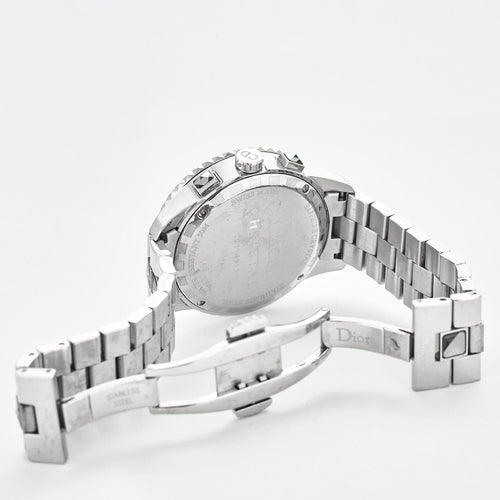 Montre DIOR - Montre chronographe Dior modèle Christal « CD114313 » en acier et diamants, Mouvement Quartz 58 Facettes DV0947-3