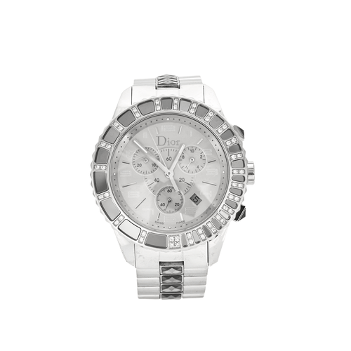 Montre DIOR - Montre chronographe Dior modèle Christal « CD114313 » en acier et diamants, Mouvement Quartz 58 Facettes DV0947-3