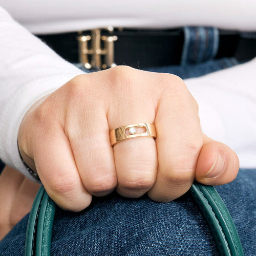 Bague 52 MESSIKA - Move - Bague en or rose serti d'un diamant 58 Facettes DV11868-1-52-1