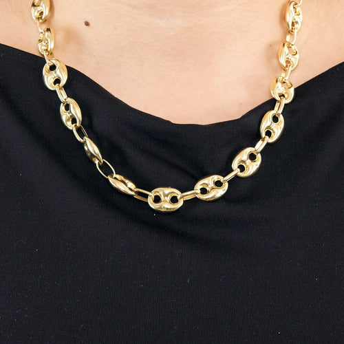 Collier Collier en or jaune à mailles grain de café 58 Facettes DV12883-5