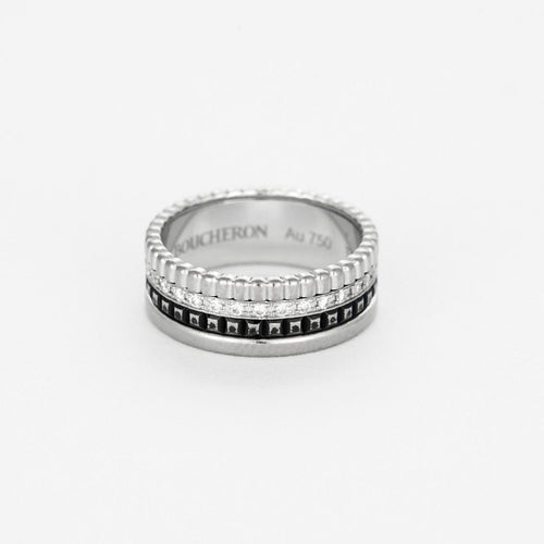 Bague 50 Boucheron Quatre - Black Edition - Bague en or gris et diamants 58 Facettes DV13071-2-50-2