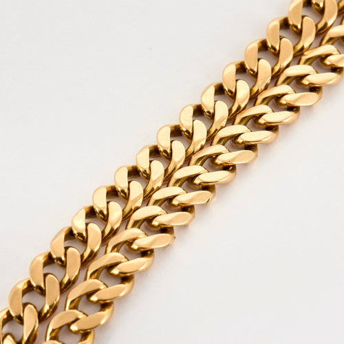 Bracelet Bracelet double maille gourmette or jaune 58 Facettes DV0989-3