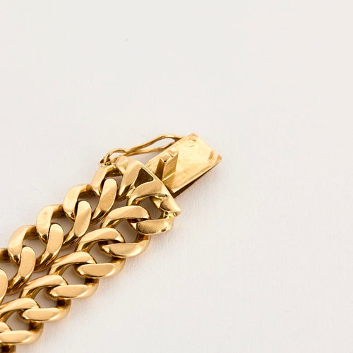 Bracelet Bracelet double maille gourmette or jaune 58 Facettes DV0989-3