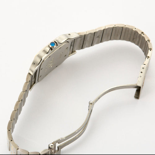 Montre CARTIER - Santos Galbée - Montre acier et or jaune, cadran gris. 58 Facettes DV0913-1