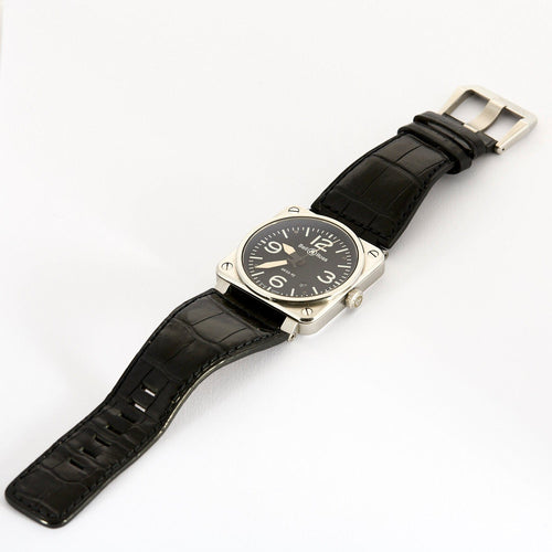 Montre BELL & ROSS - Montre automatique Bell & Ross BR0392 en acier inoxydable et bracelet en cuir. 58 Facettes DV12249-4