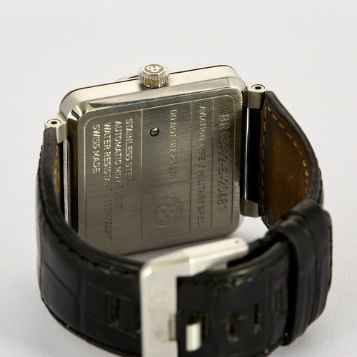 Montre BELL & ROSS - Montre automatique Bell & Ross BR0392 en acier inoxydable et bracelet en cuir. 58 Facettes DV12249-4