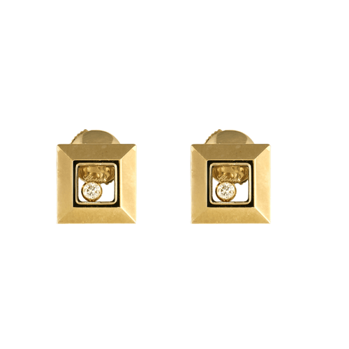 Boucles d'oreilles CHOPARD - Happy Diamond - Boucles d'oreilles or jaune et diamants 58 Facettes DV11970-4