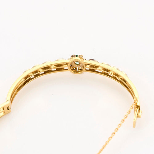 Bracelet Bracelet en or jaune, émeraude et diamants 58 Facettes DV0834-7
