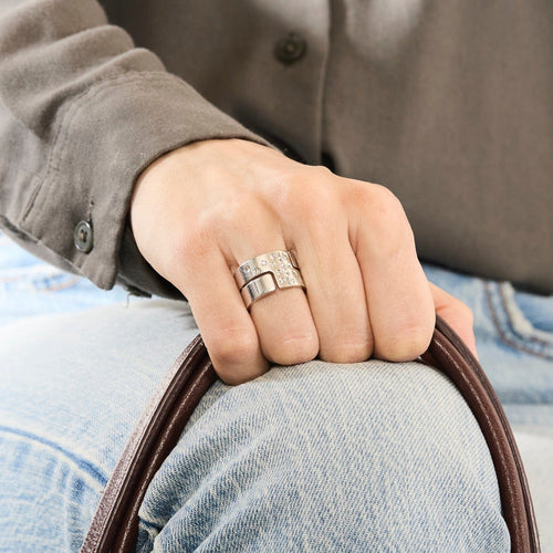 Bague 50 DINH VAN - Seventies -  Bague en or gris et diamants 58 Facettes DV0997-1-50-2