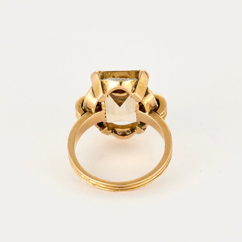 Bague 52 Bague citrine platine et or jaune, diamants 58 Facettes DV4845-7-52-1