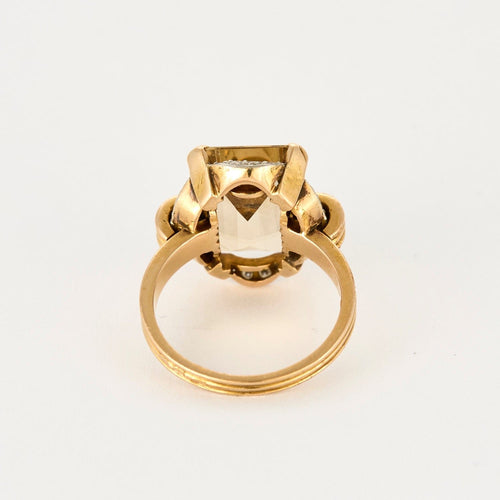 Bague 52 Bague citrine platine et or jaune, diamants 58 Facettes DV4845-7-52-1