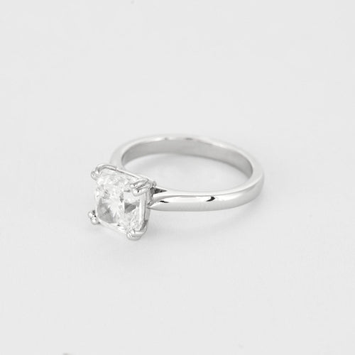 Bague 54 Bague solitaire en or gris et diamant 3.01 carat 58 Facettes DV0125-10-54-3