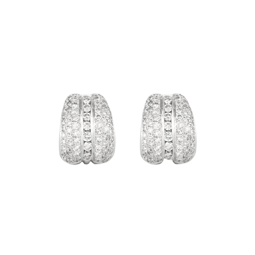 Boucles d'oreilles Boucles d'oreilles or gris et diamants 58 Facettes DV13363-2