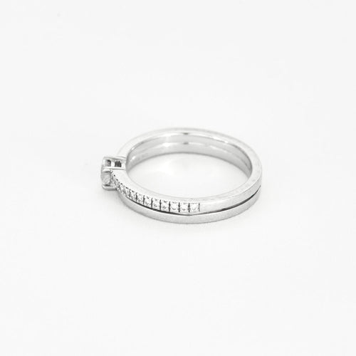 Bague 53 De Beers Bague The Promise en platine et diamants 58 Facettes DV13545-1