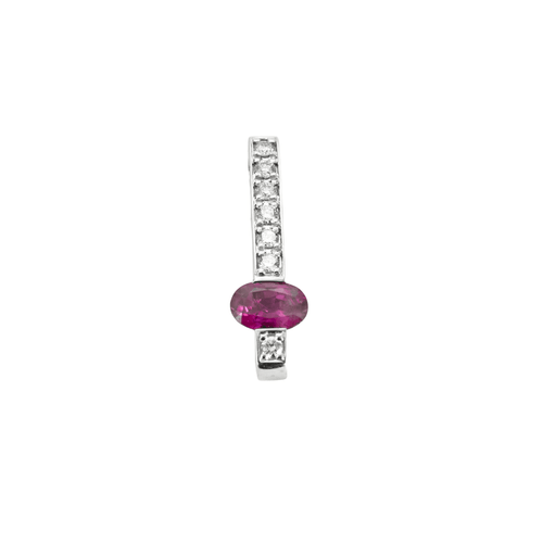Pendentif Pendentif en or gris diamants et saphir rose 58 Facettes DV9390-4