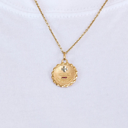 Pendentif AUGIS - Médaille d’amour en or jaune et gris 58 Facettes DV1342-7