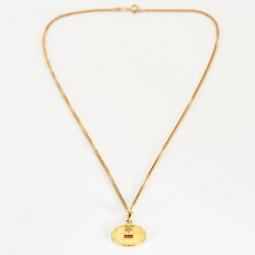 Collier AUGIS - Collier en or jaune retenant une médaille sentimentale 58 Facettes DV1342-8