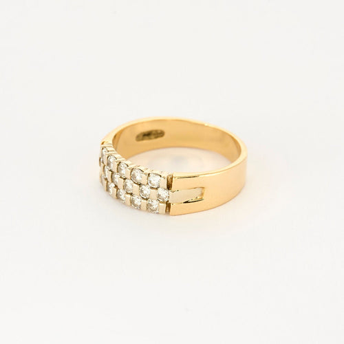 Bague 58 Bague en or jaune et diamants 58 Facettes DV0998-4-58-2