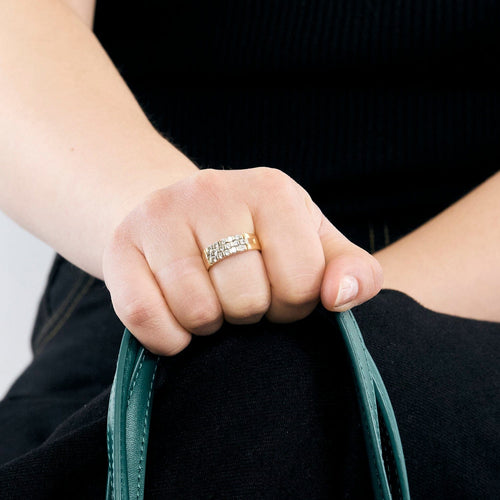 Bague 58 Bague en or jaune et diamants 58 Facettes DV0998-4-58-2