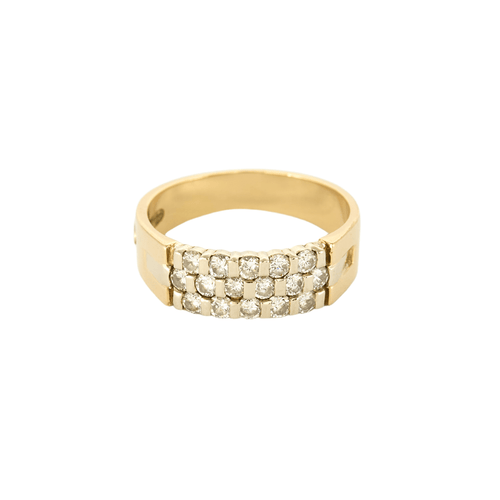 Bague 58 Bague en or jaune et diamants 58 Facettes DV0998-4-58-2