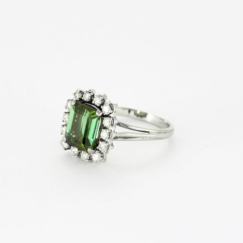 Bague 56 Bague en or blanc 18K (750 millièmes) et tourmaline verte 58 Facettes DV4440-16