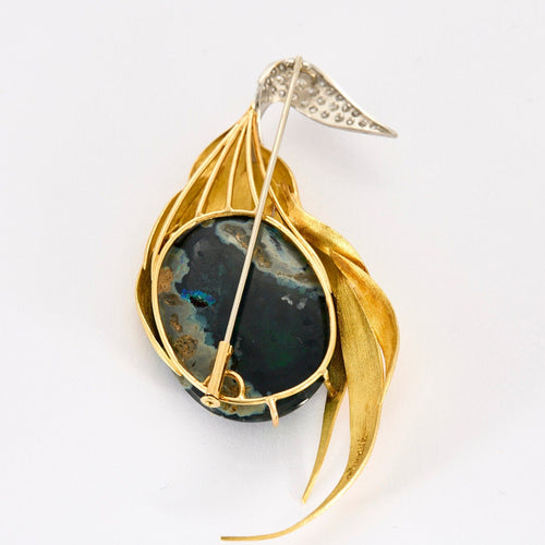 Broche Broche Opale australienne or, platine et diamants 58 Facettes DV13843-1