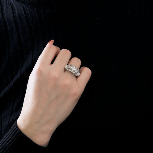 Bague 48 Bague en or blanc et diamants 58 Facettes DV4479-2-48-2