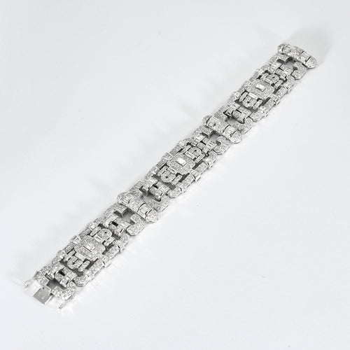 Bracelet Magnifique bracelet articulé de style art déco en or gris et diamants 58 Facettes DV4479-14