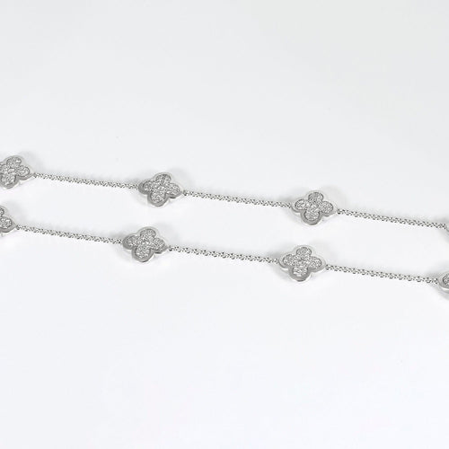 Collier VAN CLEEF & ARPELS - Sublime collier Van Cleef & Arpels de la collection Pure Alhambra en or gris et diamants 58 Facettes DV4479-19