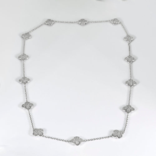 Collier VAN CLEEF & ARPELS - Sublime collier Van Cleef & Arpels de la collection Pure Alhambra en or gris et diamants 58 Facettes DV4479-19