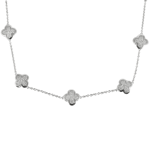 Collier VAN CLEEF & ARPELS - Sublime collier Van Cleef & Arpels de la collection Pure Alhambra en or gris et diamants 58 Facettes DV4479-19
