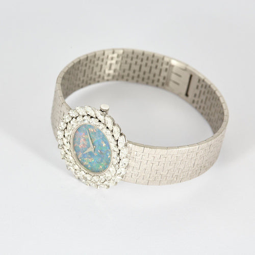 Montre PIAGET - Extraplate Joaillerie - Or blanc, diamants, Opale 58 Facettes DV4479-36