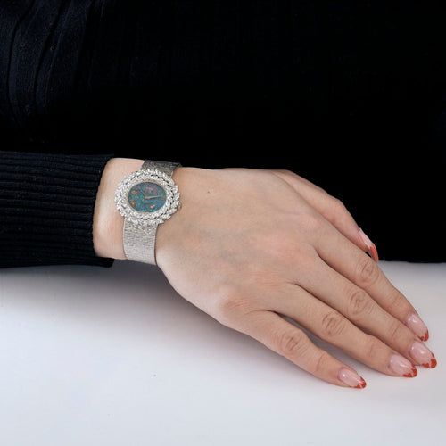 Montre PIAGET - Extraplate Joaillerie - Or blanc, diamants, Opale 58 Facettes DV4479-36