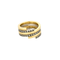 DINH VAN - Duo Spirale - Bague or jaune, or gris et diamants noirs