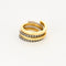 DINH VAN - Duo Spirale - Bague or jaune, or gris et diamants noirs