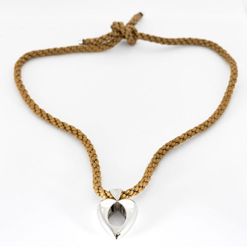 Pendentif Piaget - Pendentif coeur en or gris et diamants 58 Facettes DV13601-1