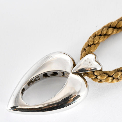 Pendentif Piaget - Pendentif coeur en or gris et diamants 58 Facettes DV13601-1