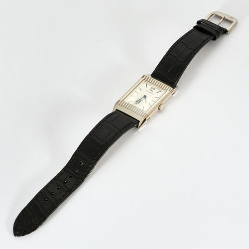 Montre JAEGER LECOULTRE - Reverso Ultra-thin Tribute to 1931 - Elegante montre d'homme à boitier pivotant en or blanc 18 K 58 Facettes DV4479-23