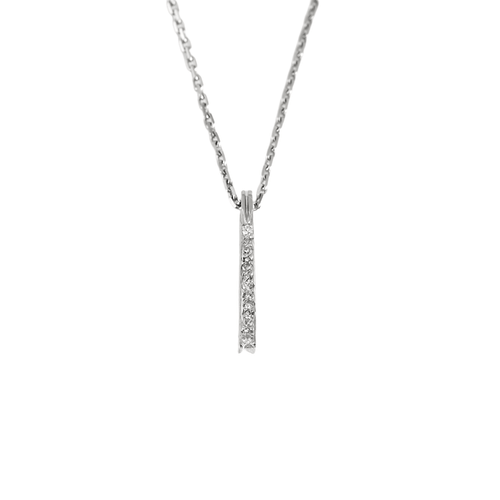 Collier Collier en or gris et pendentif diamants 58 Facettes DV9390-5