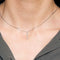 Collier Collier en or gris et pendentif diamants 58 Facettes DV9390-5