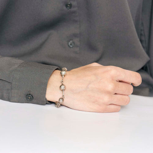 Bracelet HERMES - Bracelet Vintage en Argent Motif balles de golf 58 Facettes DV13878-2