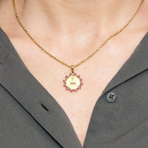 Pendentif Augis Pendentif Pendentif médaille d'amour Augis en or jaune 58 Facettes DV13256-1