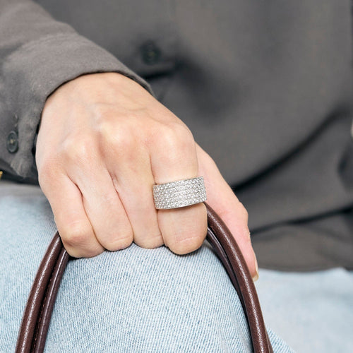 Bague 50 CHOPARD - Chopardissimo - Bague en or gris et diamants 58 Facettes DV0106-2