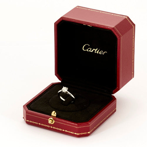 Bague 51 CARTIER - 1985 - Solitaire en platine et diamant 58 Facettes DV13892-5-51-2
