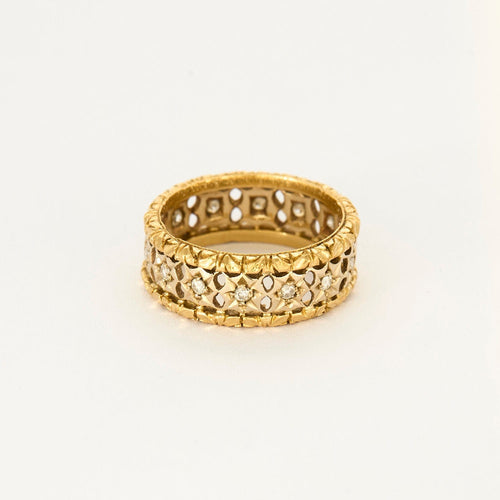 Anneau en or jaune et or gris , diamants 58 Facettes DV0014-10