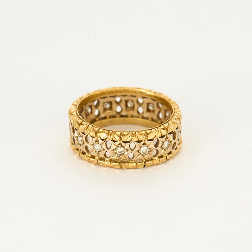 Anneau en or jaune et or gris , diamants 58 Facettes DV0014-10